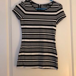 Express black and white striped dress T-shirt